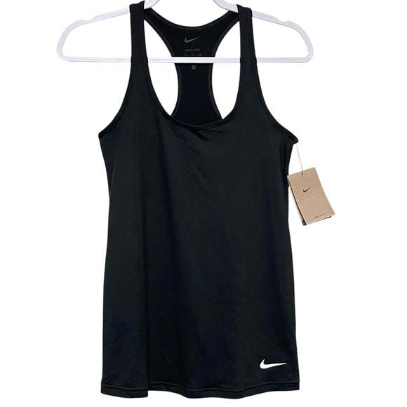 NEW Nike DRI-FIT Training Black Tank Swoosh Relaxed Athletic Activewear Size S - Picture 1 of 15
